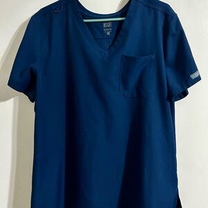 Women’s Navy Blue V-Neck Scrub Top